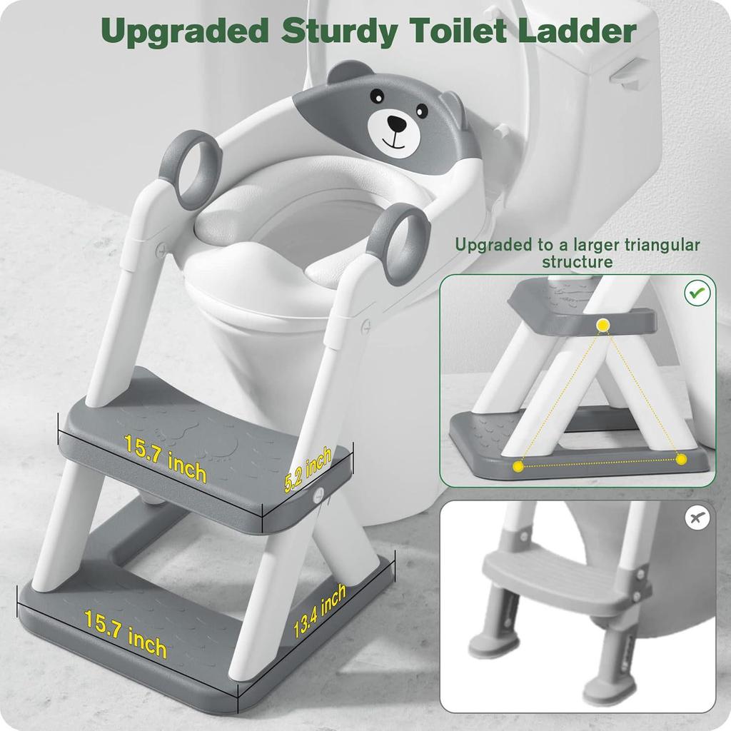 Children's Adjustable Toilet Seat with Stairs for Boys and Girls