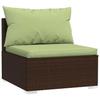 Vidaxl 5-Cz. Garden Lounge Set, Cushions, Polyrattan, Brown