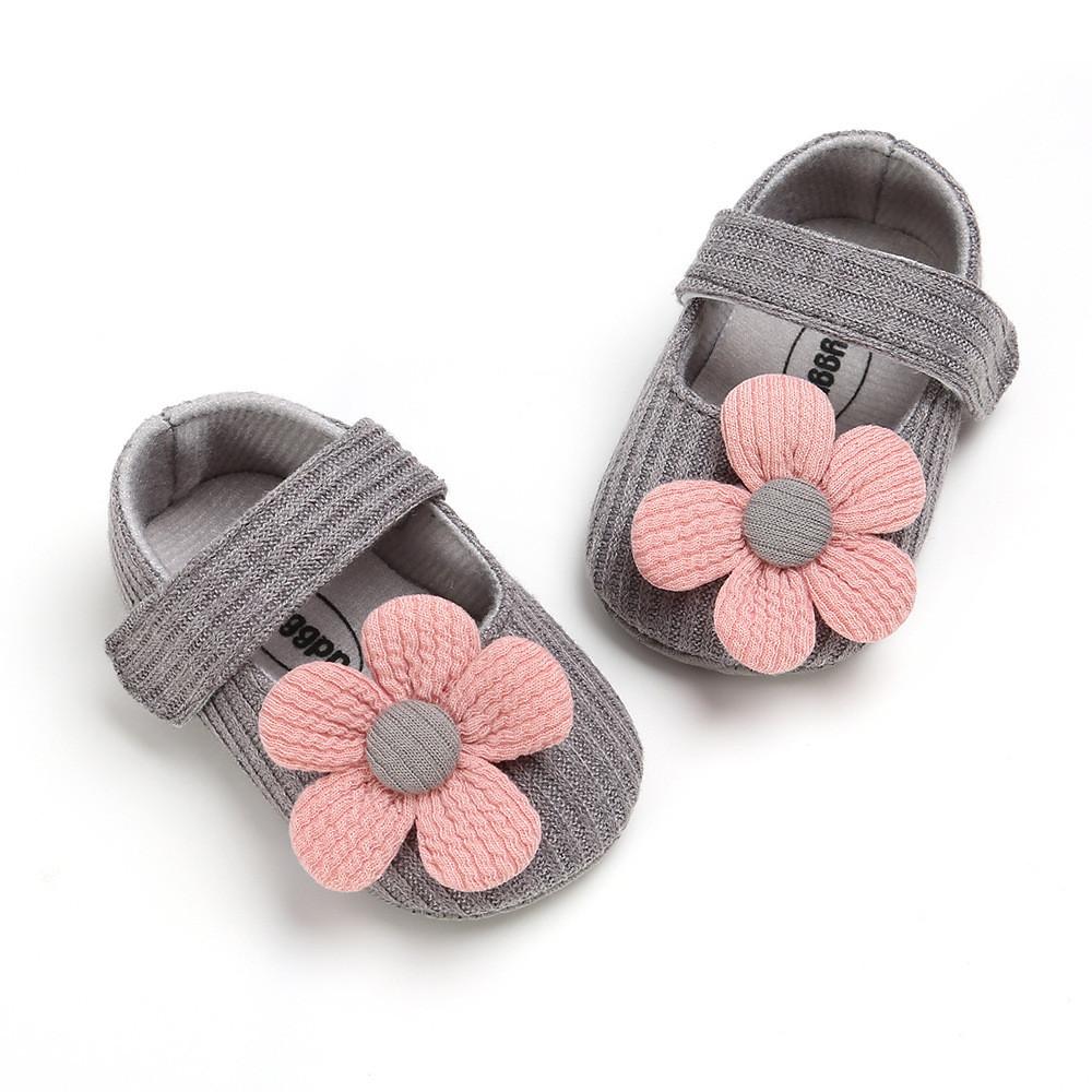 Baby Girl Princess Shoes With Flower Decoration For Spring And Fall Play