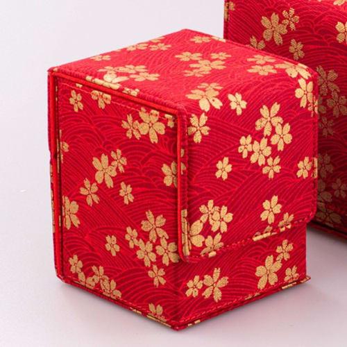 Pinicecore Deck Case, Trading Card Case, Embroidered Card Deck Box, Card Carry Organizer, Vertical Storage with Push Window, Storage Box for Board Gam