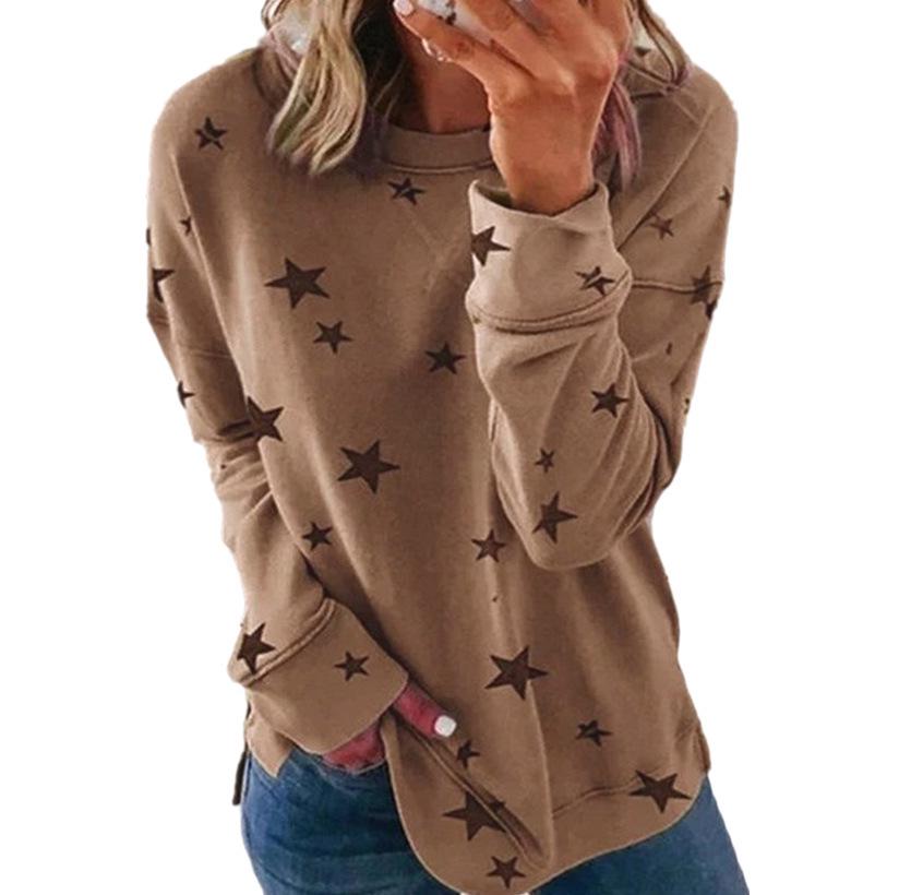 2025 Women's Loose Plus Size Long Sleeve Printed Hoodie - Autumn/Winter Fashion