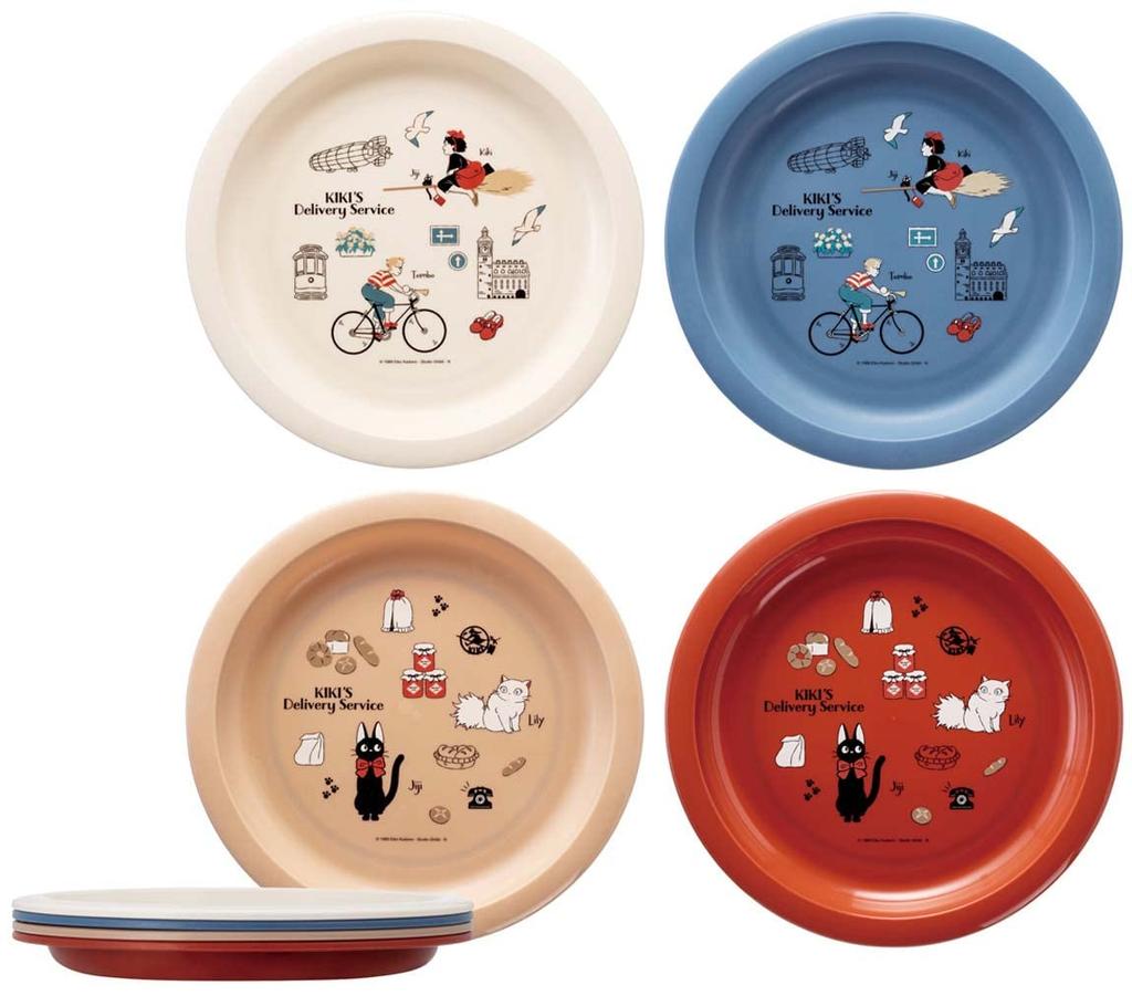 Skater Plate Set of 4 Plastic Plate 21cm Delivery Service 23 Studio Ghibli Made in Japan Kiki's P5P-A