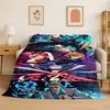 Couverture Flanelle Dessin Animé Jujutsu Kaisen Anime Itadori Yuj Couverture Douce Chaude pour Chambre Salon Lit Voyage Pique-nique Enfant