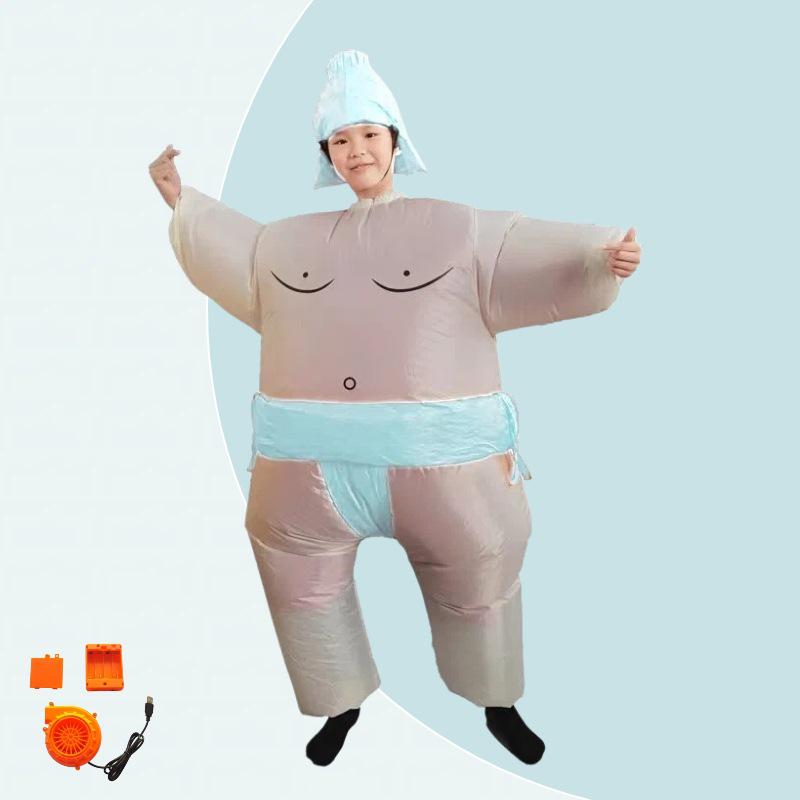 Halloween Inflatable Funny Fat Man Sumo Costume for Parties & Performances