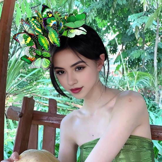 Barevní motýli Obruč do vlasů Dívčí čelenka Korunka Nastavitelný Halloween kostým na čajový dýchánek Přilba pro dospělé