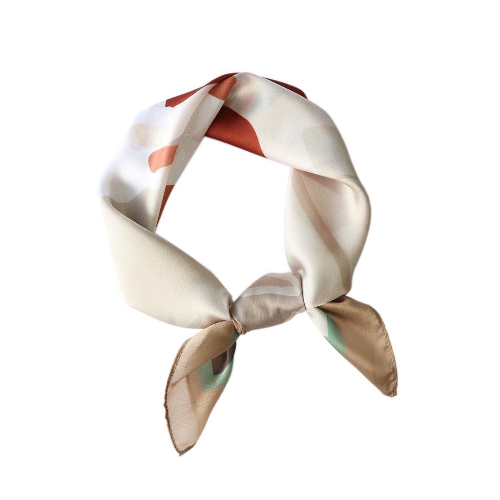 High Fashion Modern Girl Print Polyester Scarves Women Soft Small Size Neck Scarf Custom logo Light Weight Bandanas