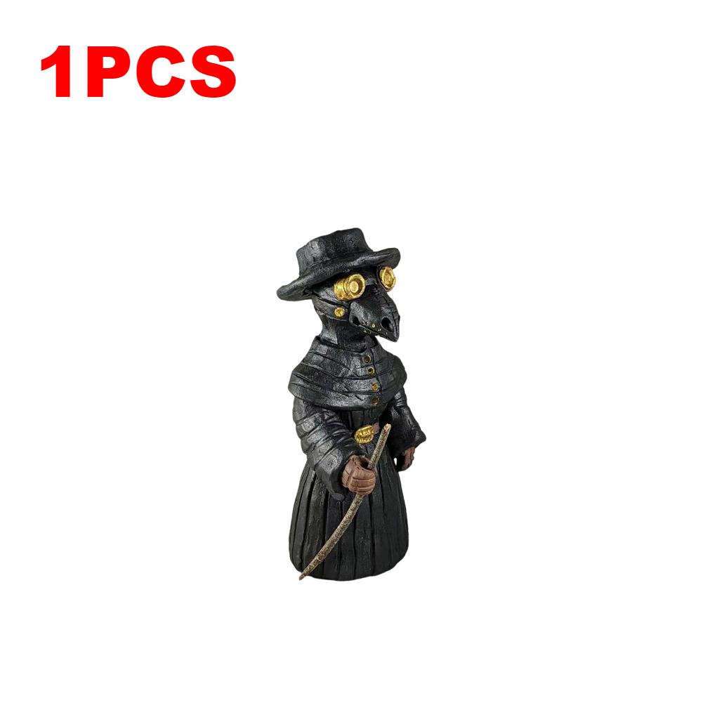 

Курильница для благовоний Чумной доктор, украшение на Хэллоуин, мини-статуэтка вороны, эффективное средство от стресса и беспокойства, украшение для дома