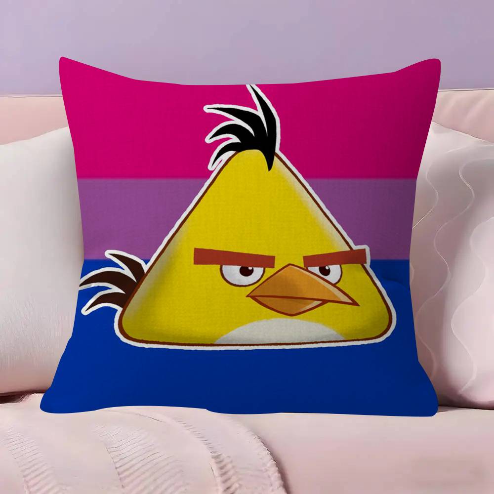 Animation AAAngry Birds Cartoon   Pillow Cushion Cover Pillowcase Living Room Sofa Home Decor Customized