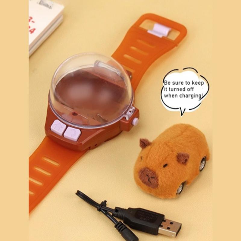 Capybara Kids Watch Remote Control Car 2.4G Rc Wrist Car With One-Key Pop Cover Dustproof Rechargeable Gift For Boys Girls