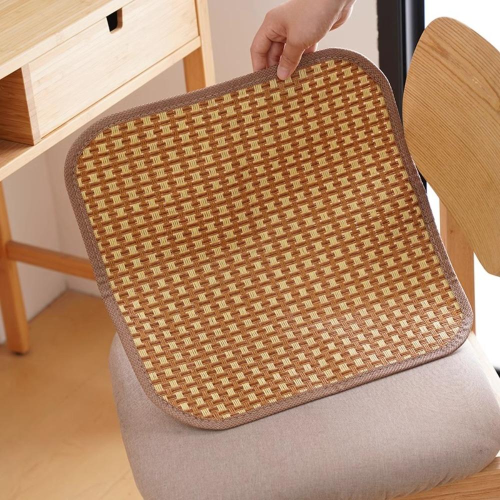 4 Piece Breathable Summer Chair Pad Non-slip Seat Cover Rattan Cooling Seat Cushion  Office