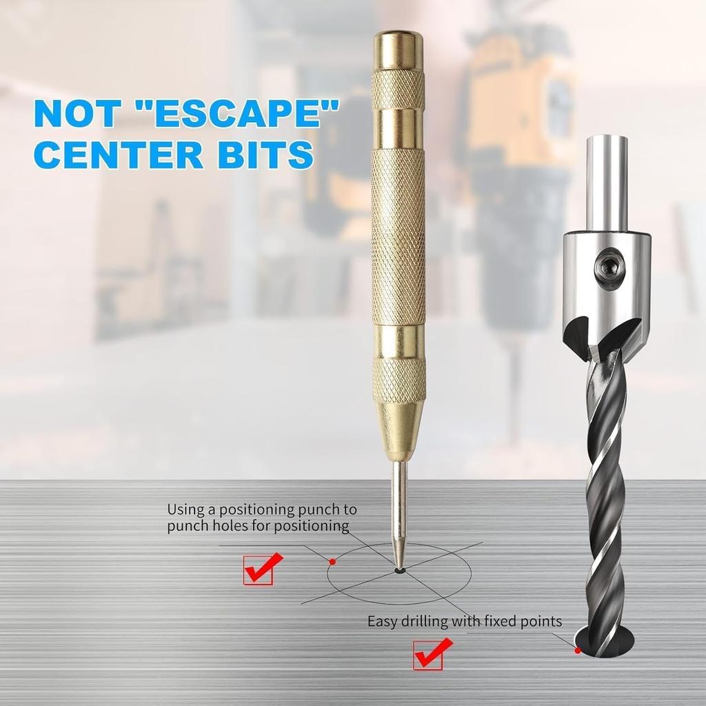 5 Pack Step Drill Bit & 5 Pack Countersink Drill Bit Set, Titanium Coated, 50 Sizes of Step Bit for Metal with Aluminum Case