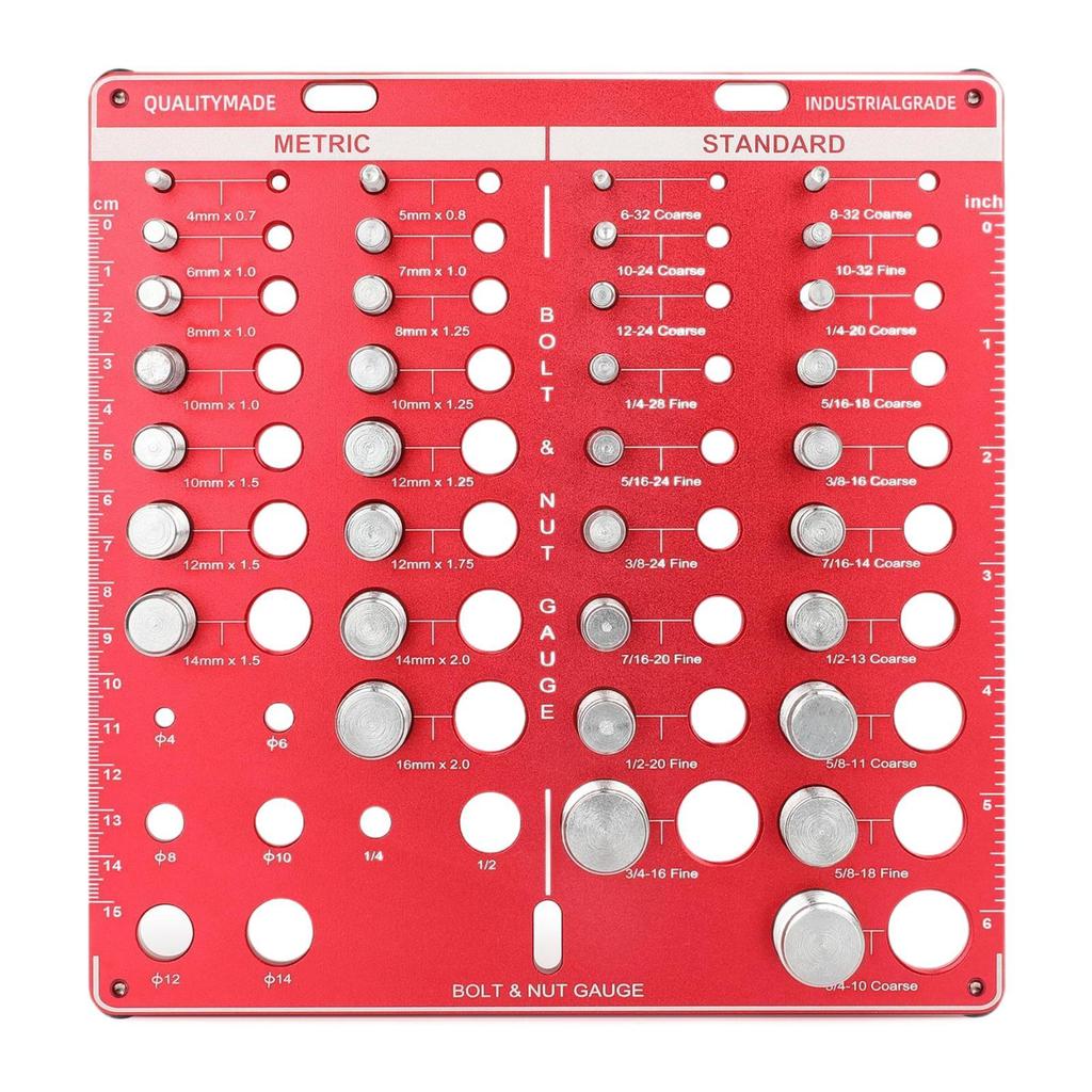 Nut and Bolt Thread Checker 34 Holes Screw Thread Gauge Measuring Tool