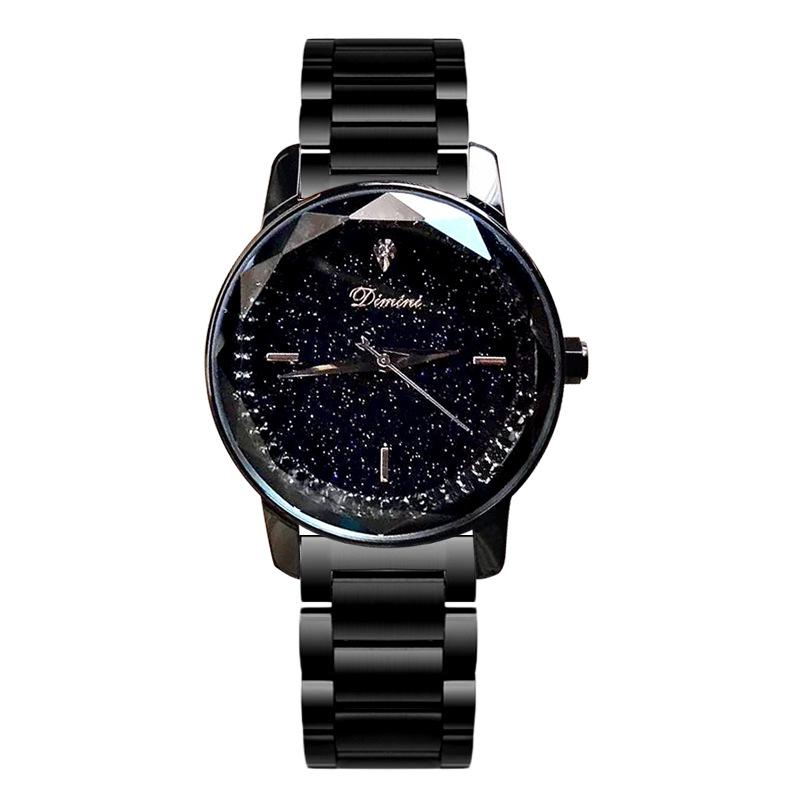 Dámské módní hodinky s ciferníkem Hvězdná obloha, dámské quartzové hodinky, temperamentní bohyně, kamínky, vodotěsné, ocelový náramek