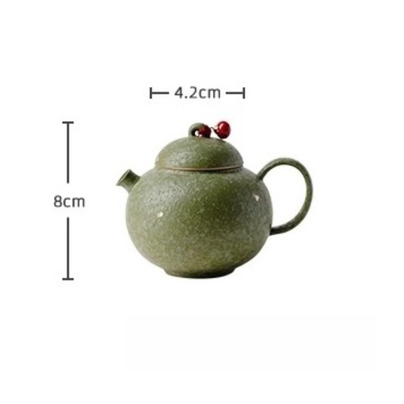 Traditional Chinese Color Green Ceramic Teapot Single Brewing Teapot Chinese Kung Fu Tea Set Women's Teapot