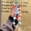 Kawaii Decoration Painted Beads Phone Chain Candy Color Crystal Bead Pendant  for Women