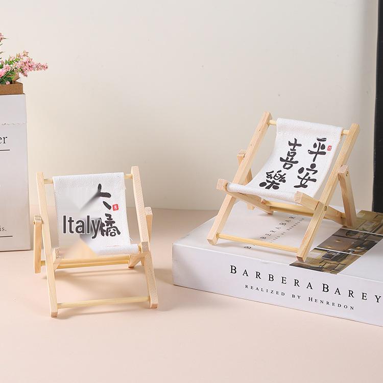 Creative Folding Beach Chair Phone Holder - Cute, Small Furniture and Photo Prop Ornament
