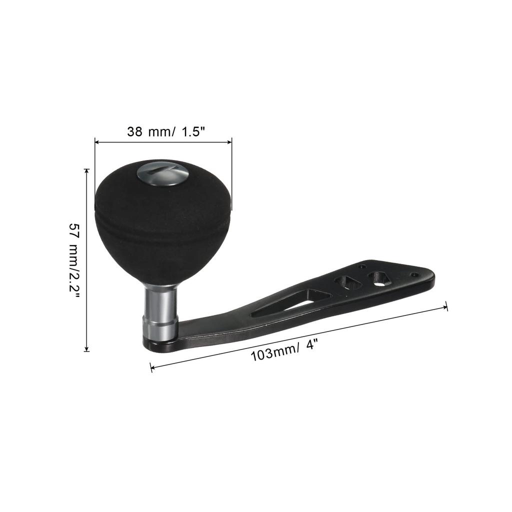 PATIKIL Baitcasting Power Handle Metal Fishing Reel Handle EVA Knob Grip Replacement Part for Rocker Arm Accessory Black