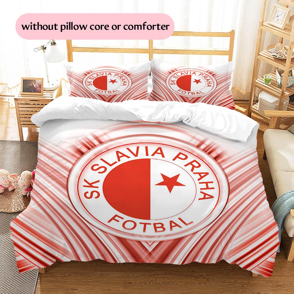 Set Copripiumino Trapuntato Modello SK Slavia Praga Decorazione per la Casa Regalo (1 * copripiumino + 2 * federe senza imbottitura)