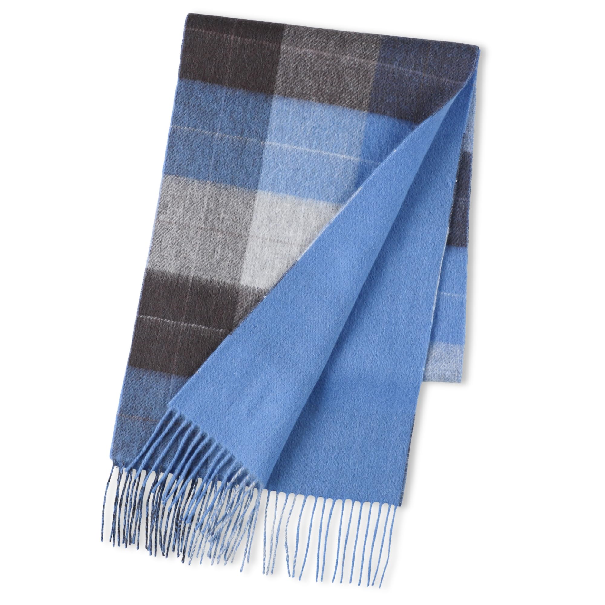 

Двусторонний шарф Elensia из шерсти и кашемира для мужчин и защита от УФ-лучей, клетка, 30 x 186, светлый, идея для подарка женщинам, можно стирать, (Более 98%), Узор, см,