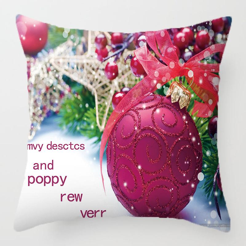 Christmas Golden Cartoon Throw Pillow Cover With Short Plush Print For Living Room Sofa Decoration Cushion Cover Pillow Covers