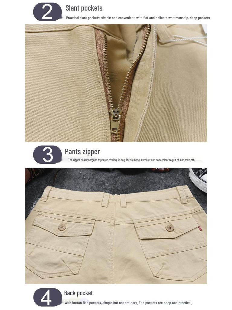 Men's Plus Size Pure Cotton Casual Pants - Spring/Autumn Trendy Workwear 2024