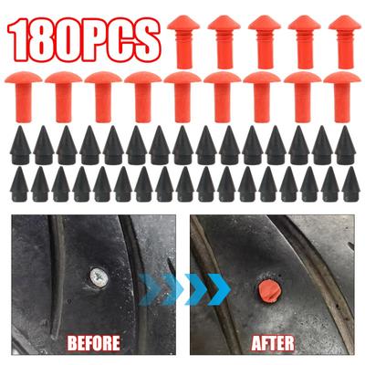 180 Stück Auto-Gumminägel, Pilzstopfen, Reifenreparatur, Nagelstopfen, Reifenpannenreparatur, Dichtungen, Auto, Motorrad, Fahrrad, Rad, Reifenreparaturwerkzeuge
