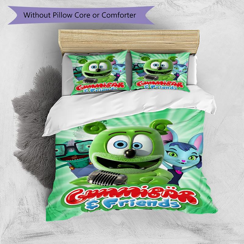 3pcs Gummy Bear1 Design Cover Set - HD Printed Bedding with 1 Cover and 2 Pillowcases - Perfect for Home and Dorm Decor