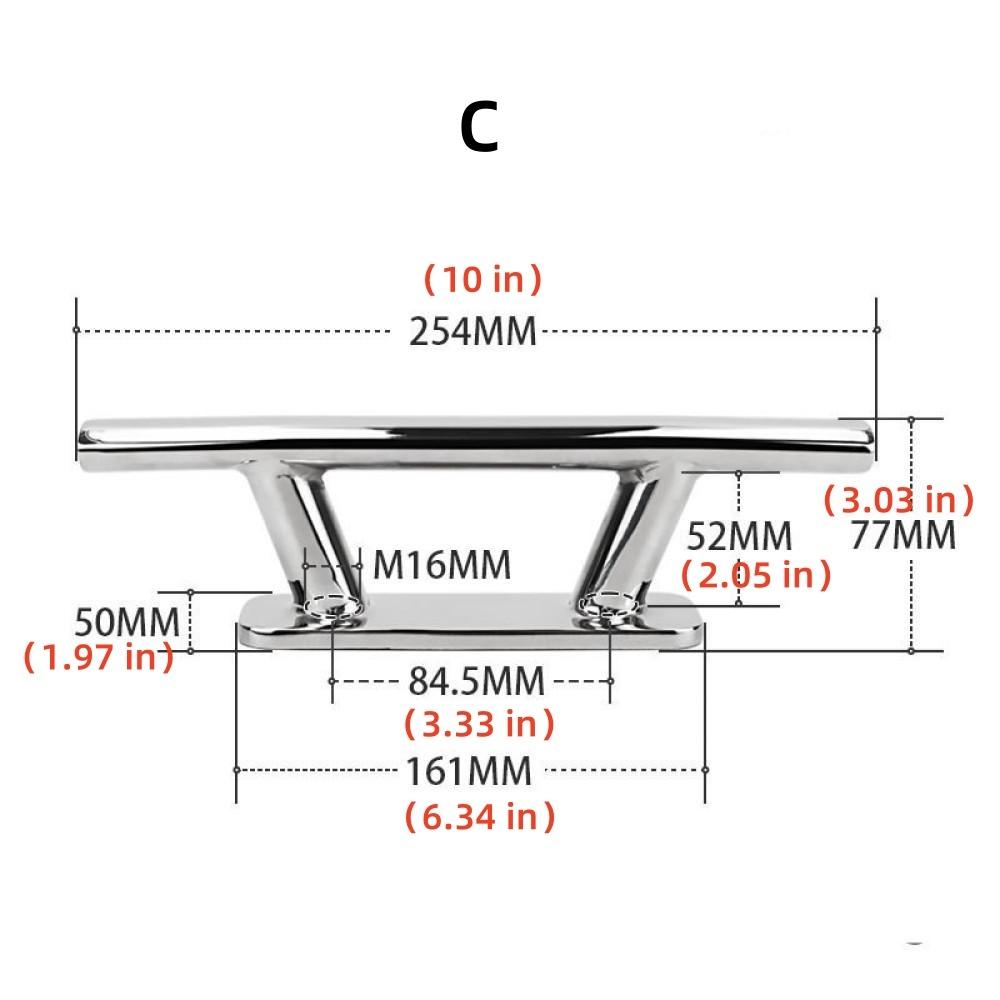 316 Stainless Steel Hollow Open-Base Mooring Bollard – 4 Sizes (A/B/C/D) – Pre-Drilled, Polished – For Docks, Piers, Boats, Yachts