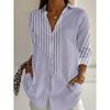 2025 Fashion Spring Autumn Women's Shirts Striped Graphics Blouse Lapel Neck Blouse Women's Long Sleeve Shirts Womens Clothing
