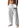 Men's Coconut Printed Breathable Cotton and Linen Loose Casual Sweat Pants for Men