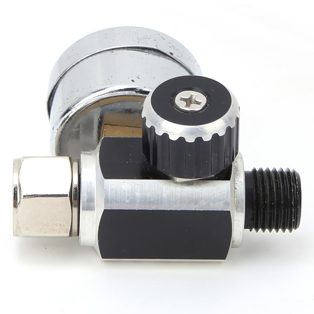 Air Pressure Regulator 0 10bar 0 140psi Aluminum Alloy Valve 1 4inBSPP Inlet Outlet ConnectorSilver