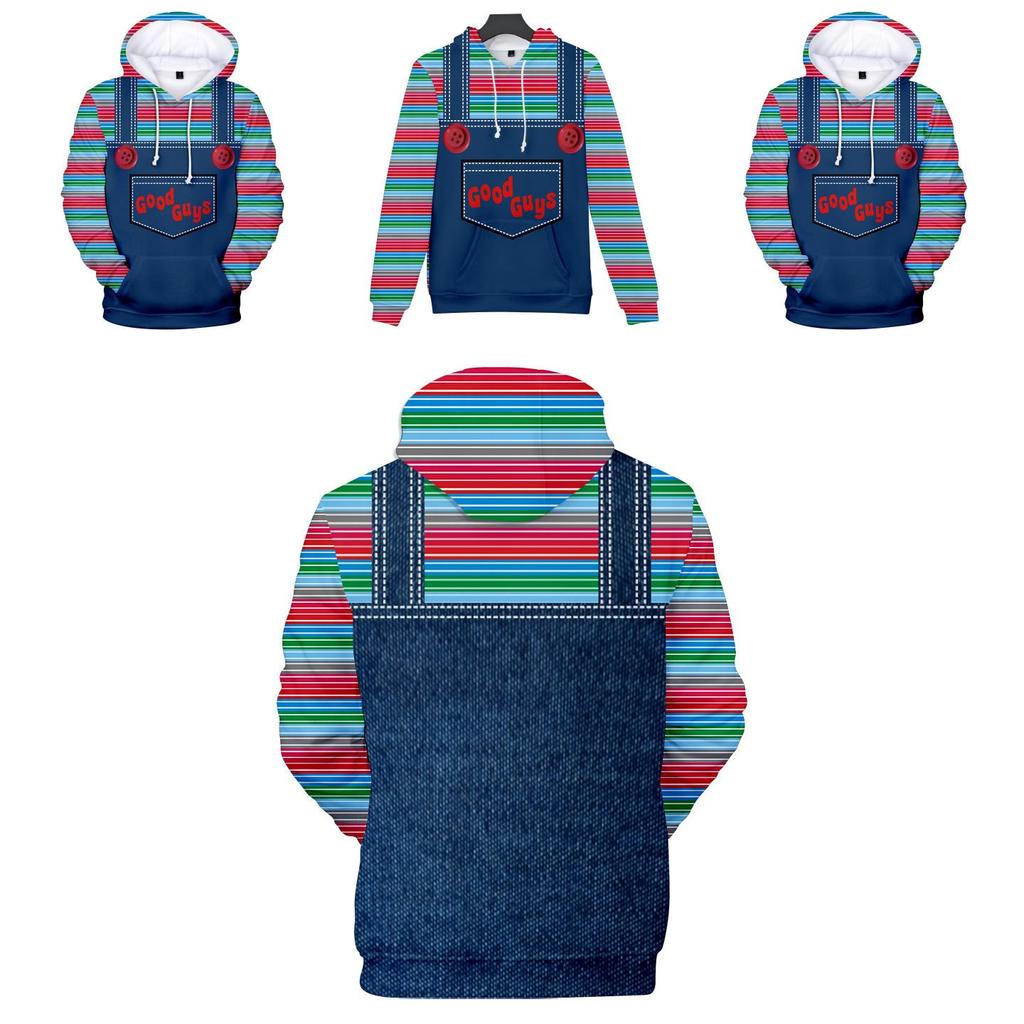 Farbenfroh gestaltete Sweatshirt-Hoodies mit 3D-Druck von Good Guys Chucky für Damen und Herren