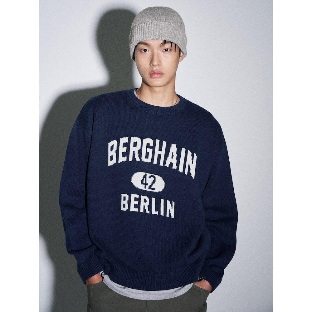 8Seconds Jacquard Lettering Knit Pullover Navy Navy/L
