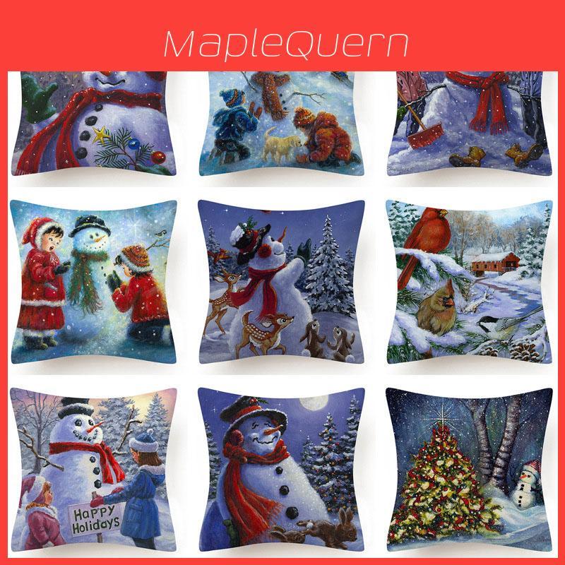 Cozy And Festive Christmas Snowman Pillow Case For Home Sofa Car Decoration Gift