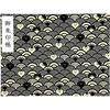 Wave Pattern Cat-chan Openable Goshuin BookAccordion Type12 Peaks 24 Pages (Single-sided Use) 48 (Double-sided (Black)