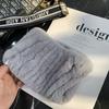 Rex Rabbit Hair Neck Cover Women's Winter Elastic Mesh Scarf Headband Versatile Real Fur Plush Headgear Children's Scarf