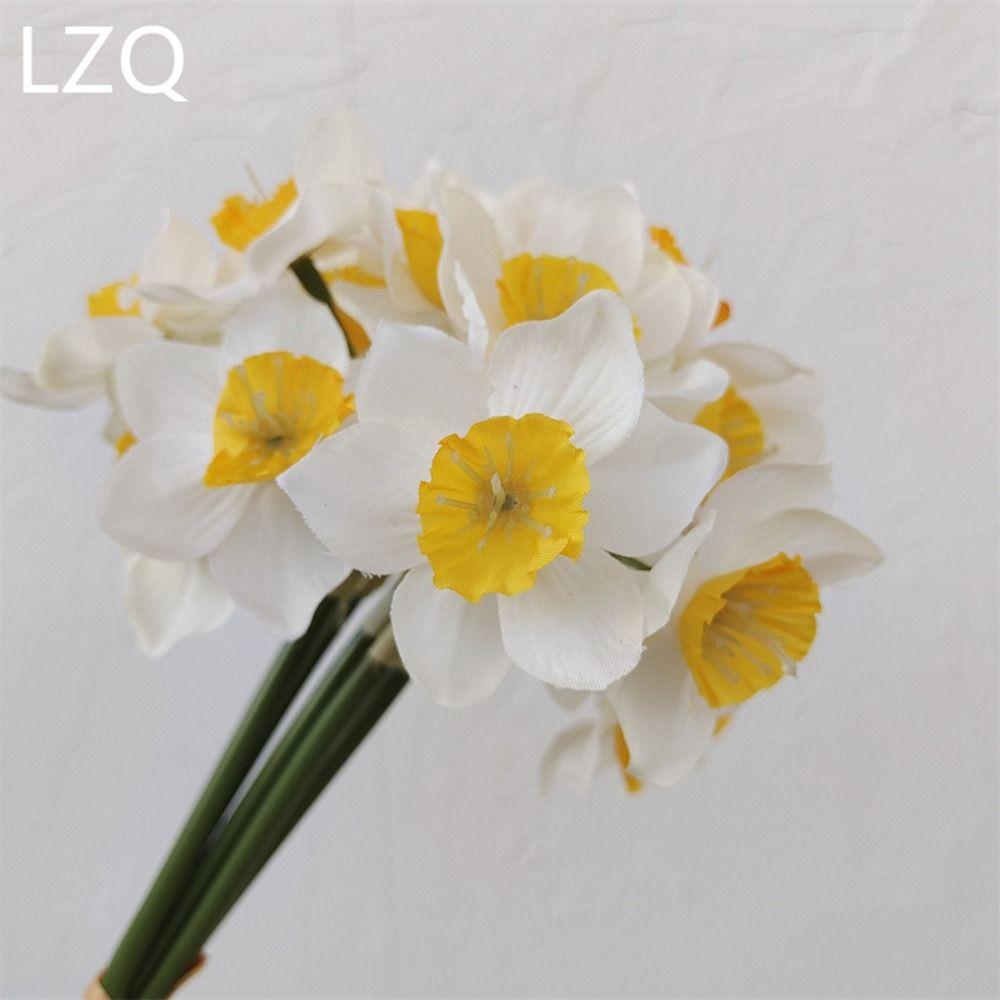 6PCS/Bundle Home Artificial Narcissus Flower New Decor Fake Flower Artificial Daffodils Bouquet