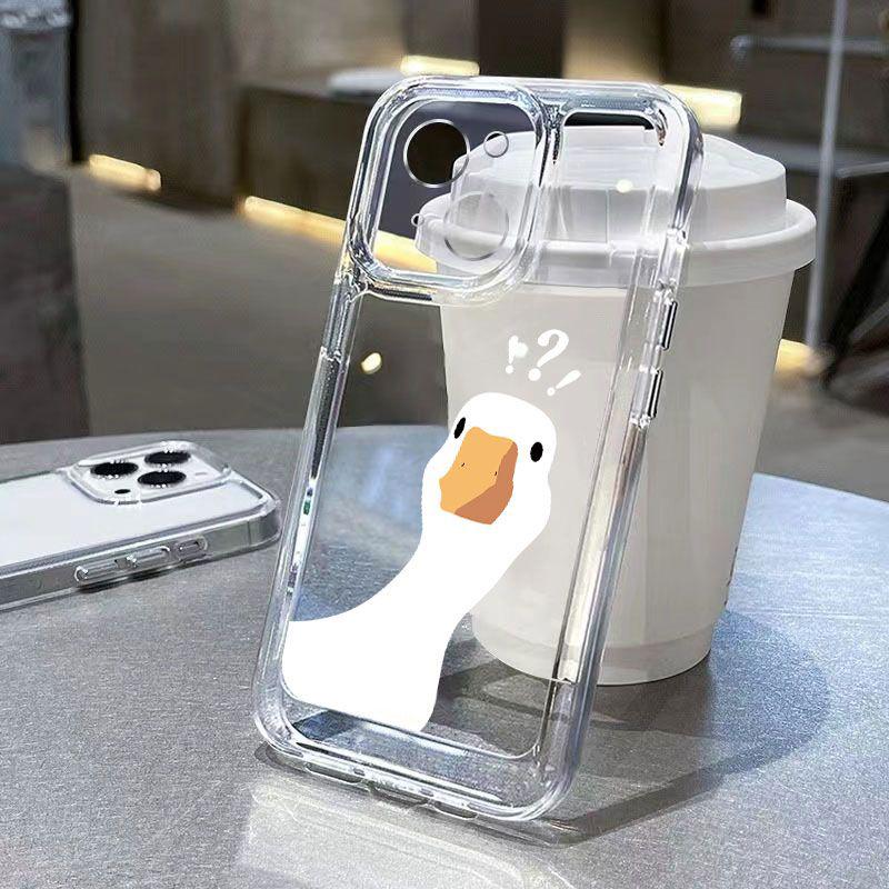Soft Clear Phone Case For Samsung Galaxy S26 S25 S24 S23 Ultra S22 Plus S21 FE A56 A34 A54 A35 A55 A37 A57 5G Cartoon Duck Cover