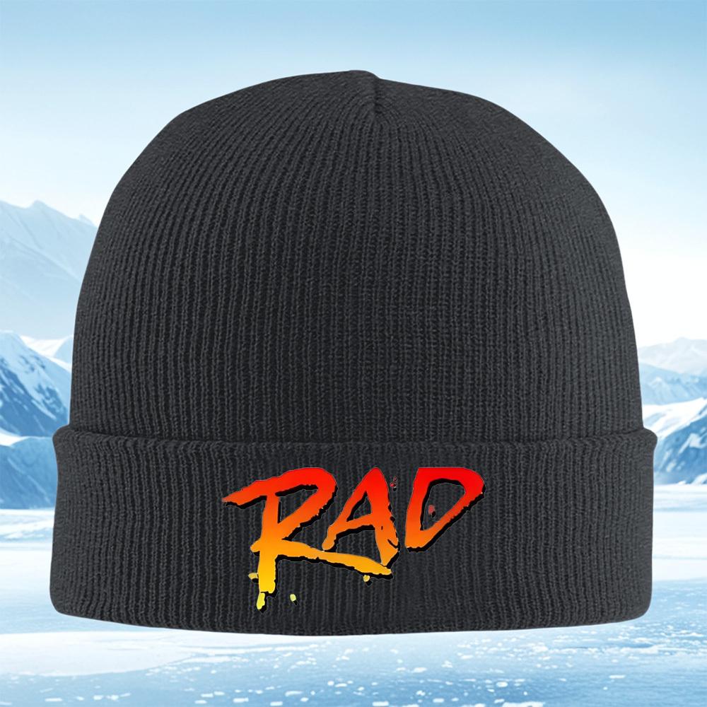 Rad Orange Red Gradient Typography Men Women Unisex Knitted Hat Beanie Pullover Cap Winter Thermal Warm Christmas Outdoor Cyclin