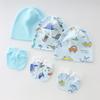 3 Set Baby Bonnet Caps Newborns Fetal Hat Fashionable Brimless Hat Trendy Headgear with Soft Anti-grab Mittens Gloves