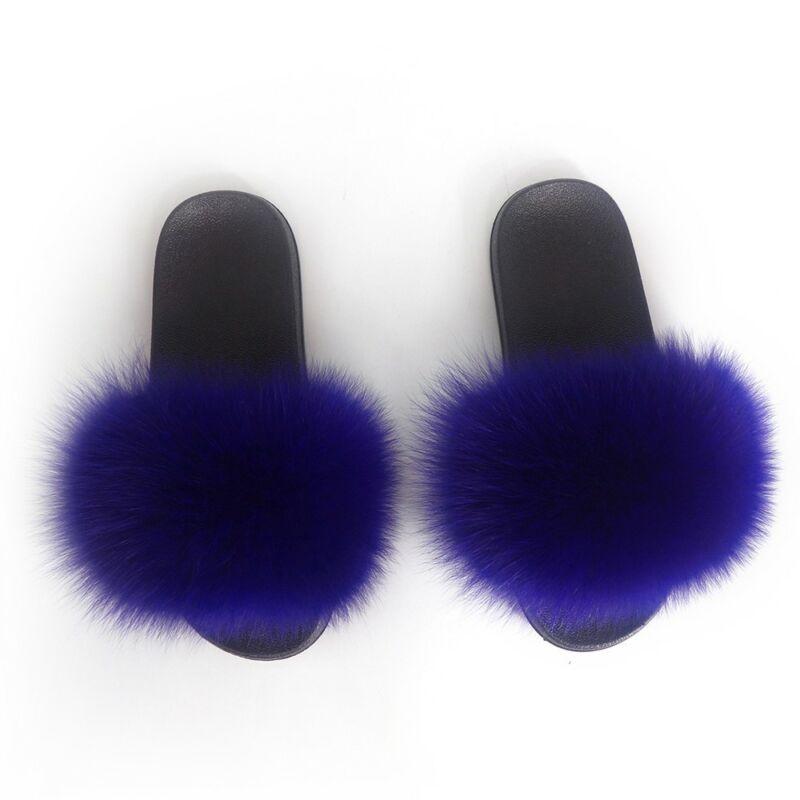 Elegant And Comfortable Women's Girls' Fur Slides With Soft Fuzzy Furry Slippers