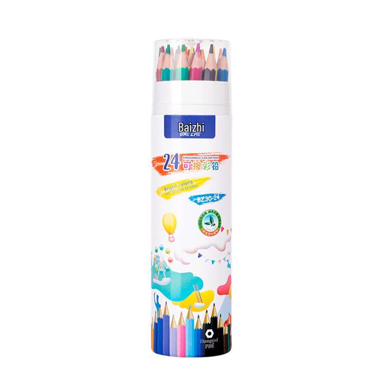 Oil-Based, Erasable Colored Pencils & Crayons Set: 24, 36, 48 Colors for Kids & Students