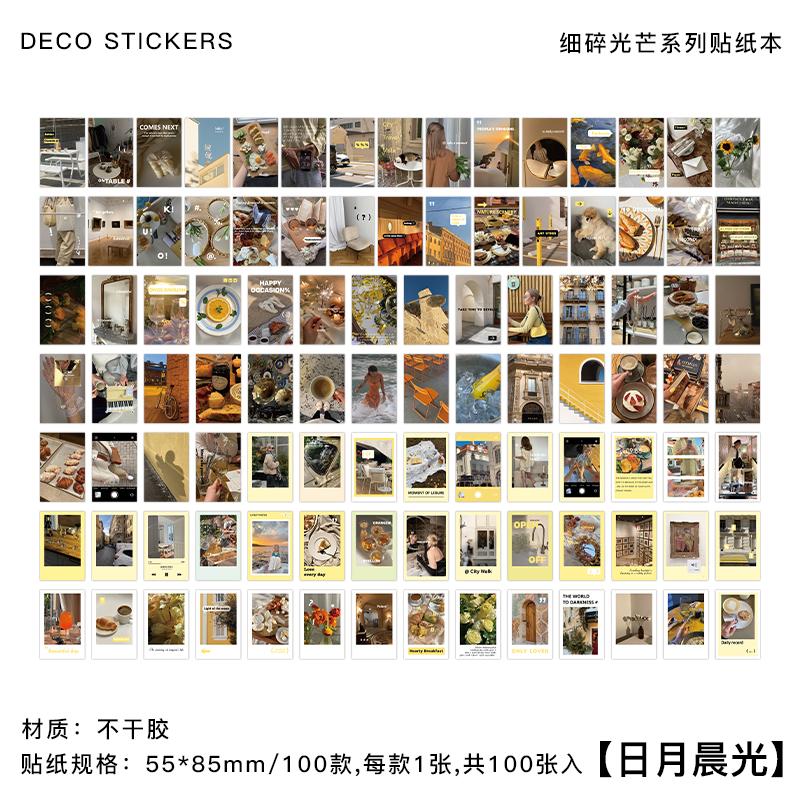 

100pcs large size Ins Landscape Stickers Aesthetics Photographic pictures Deco scrapbooking Korea Stationery Supplies Sticker