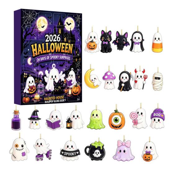 Partyzubehör für Feiertage Weihnachten Adventskalender 2026, 24 Tage Countdown mit Acryl-Feiertags-Überraschungs-Hängeornamenten, Sammlergeschenke Zuhause