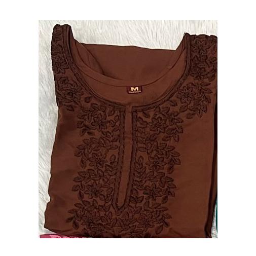 Beautiful Brown Designer Short Kurta Set Indian Bollywood Ethnic Kurti Set Dress