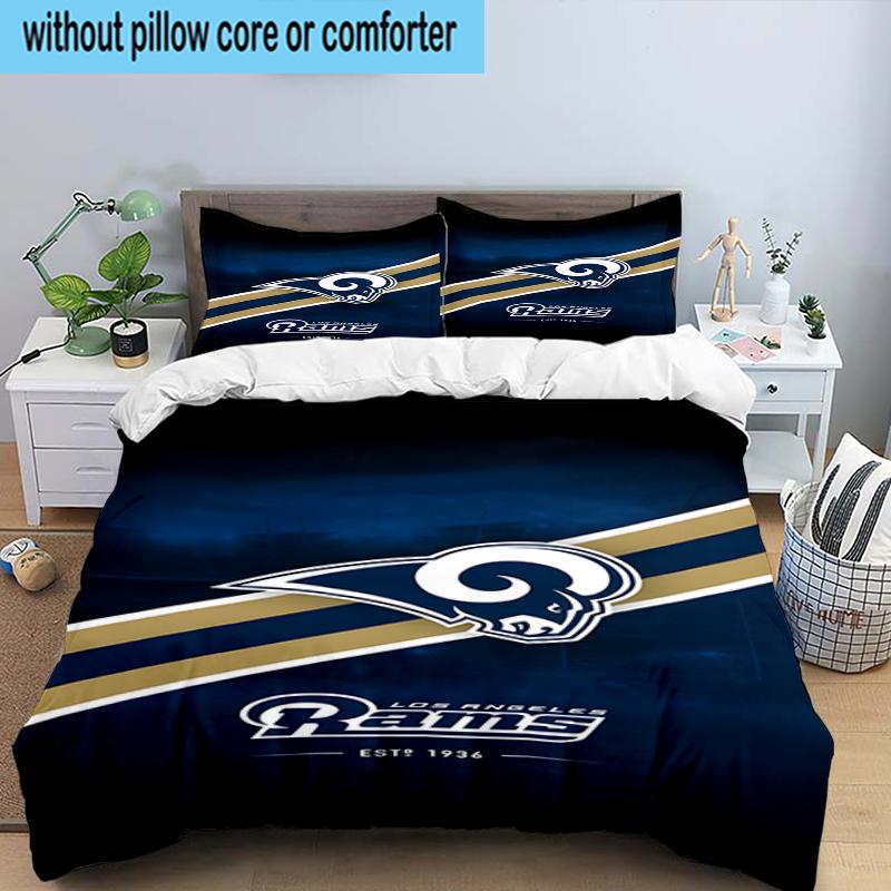 Angeles Rams Team 3PCS Bedding Set 2D Printing (Includes 1 Duvet Cover + 2 Pillowcases Coreless), Bedroom decor,Fan Gift