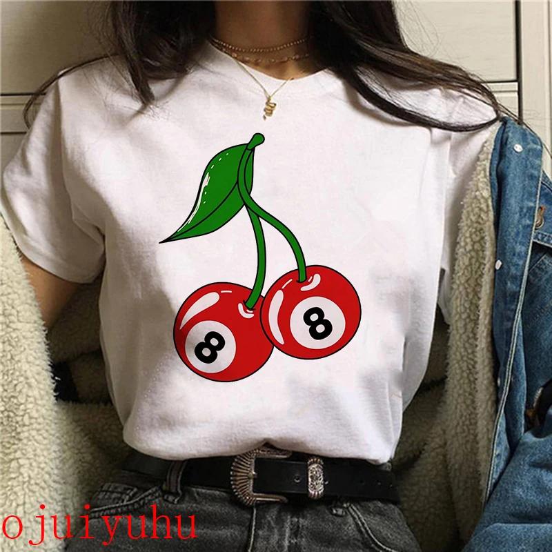 Süße Erdbeere Kirsche Casual T-Shirts Gothic T-Shirt Harajuku 90er Jahre T-Shirt Frauen Sommer Tops Streetwear Kleidung