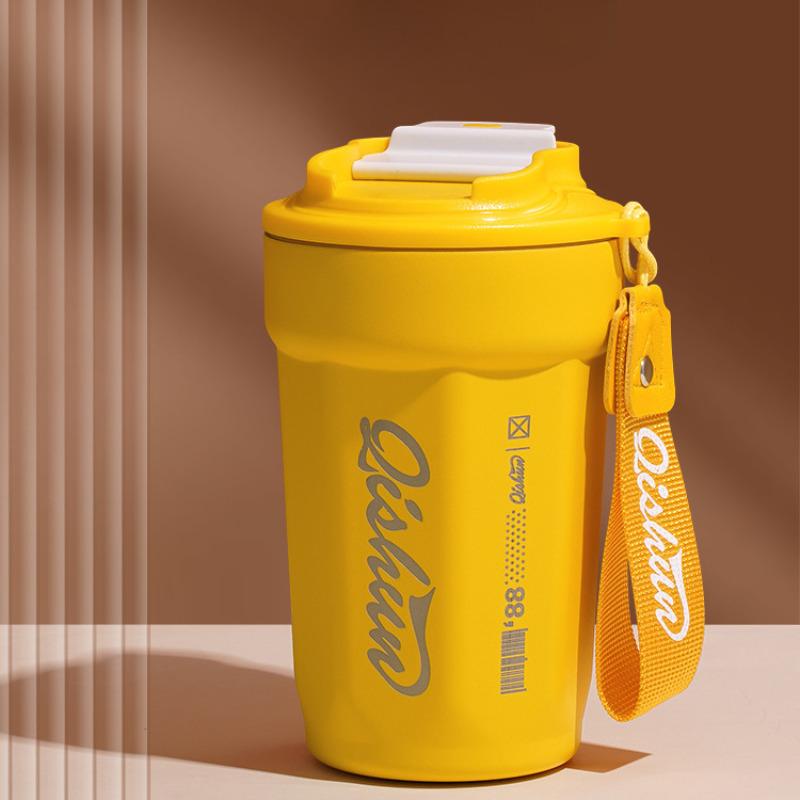 Coffee Cup 316 Double-Layer Stainless Steel Insulation Vacuum Cup Outdoor Traveling Coke Cup Mesh Red Grape Rope Vehicle-Borne Cup