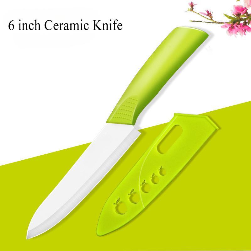 Multi-color Ceramic Fruit Knife for Kitchen 6 Inch Chef Knife with Sheath Utility Slicing Cooking Tool for Vegetable Rustproof Zircon