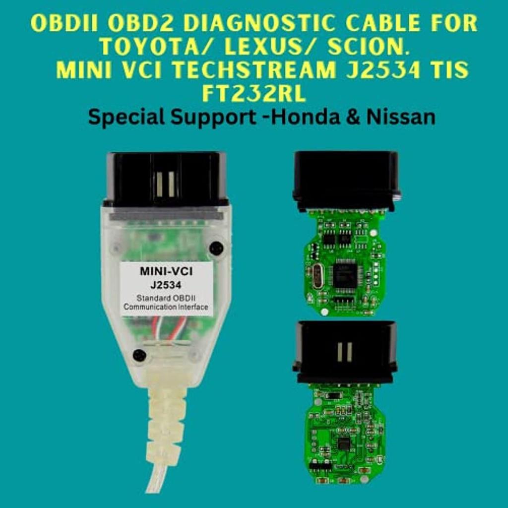 Mini VCI J2534 Tis Auto OBD2 Diagnostický diagnostický nástroj pro Toyota Lexus Scion Honda Nissan